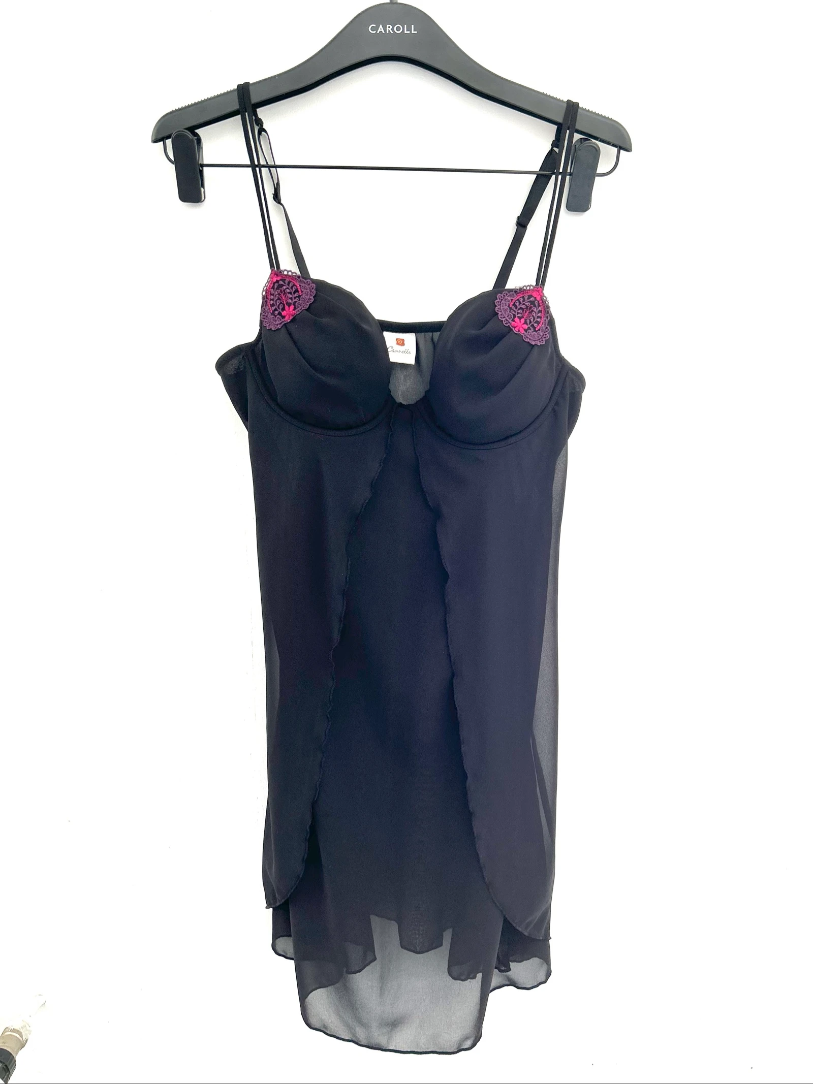 Zwarte babydoll met harde cup en voorsluiting polyester Maat M 38 Cannelle – photo 10